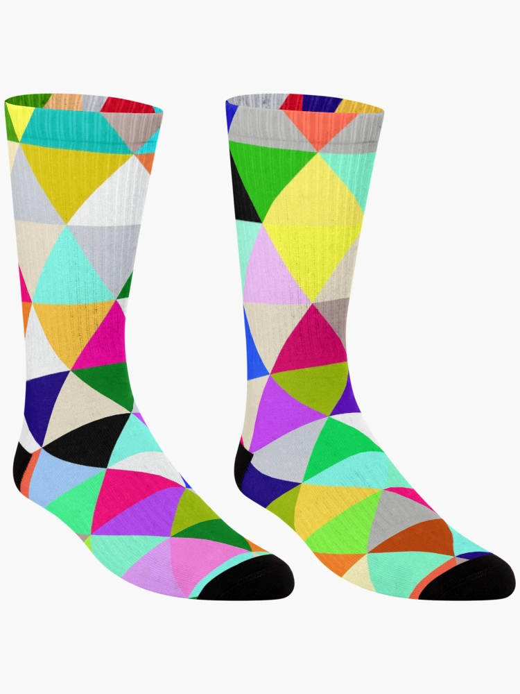 Thumbnail 3 of 5, Socks, Patterns triangle color designed and sold by RazzArt.