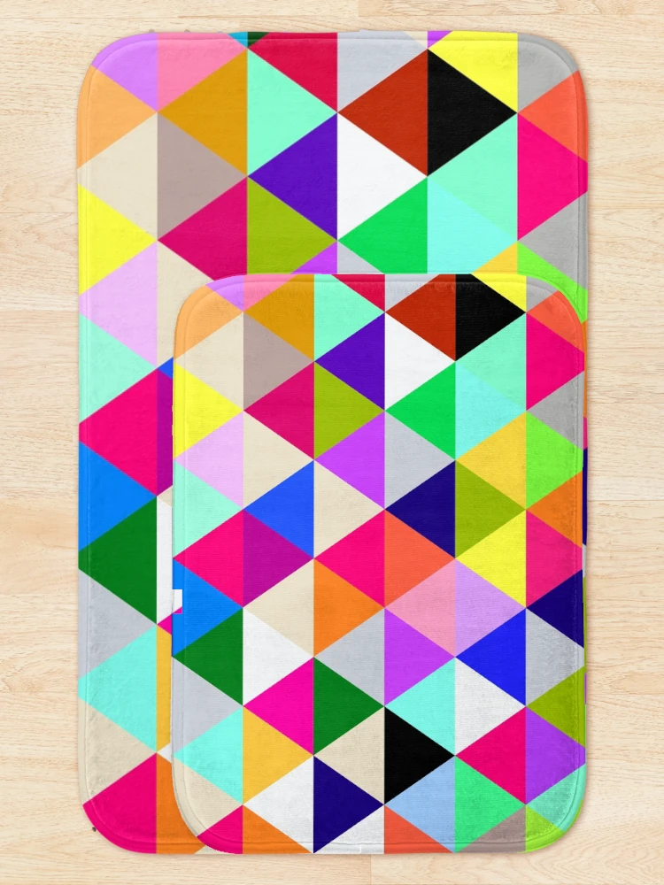 Thumbnail 5 of 6, Bath Mat, Patterns  triangle color designed and sold by RazzArt.