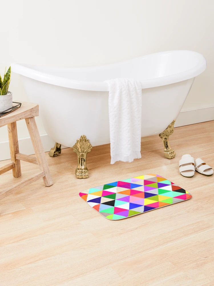 Thumbnail 2 of 6, Bath Mat, Patterns  triangle color designed and sold by RazzArt.