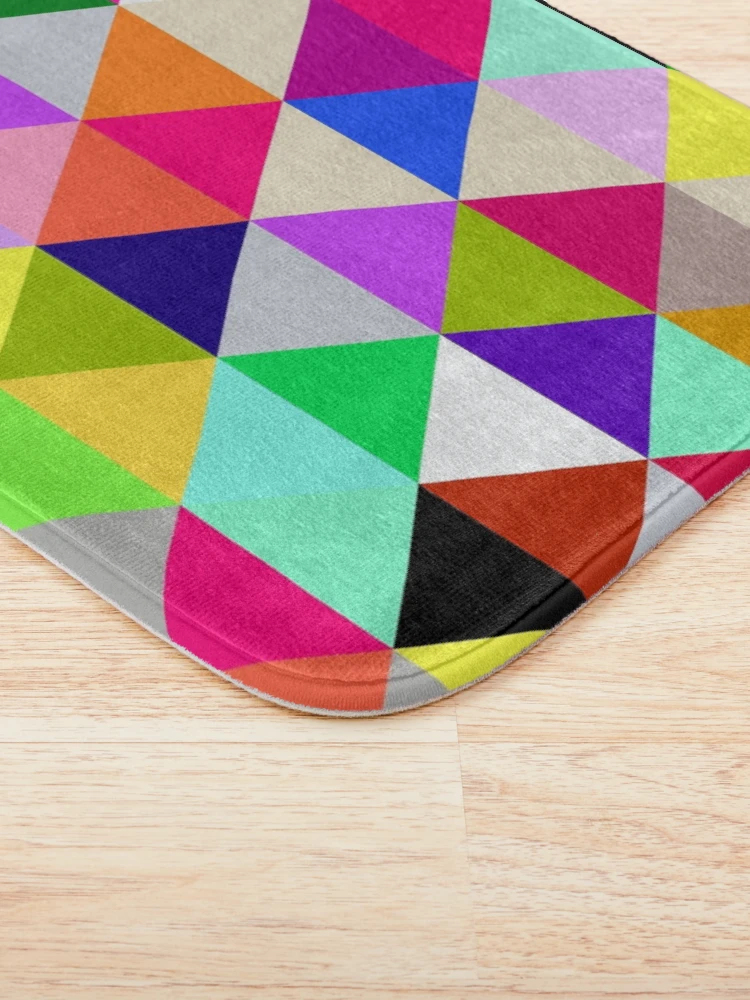 Thumbnail 3 of 6, Bath Mat, Patterns  triangle color designed and sold by RazzArt.
