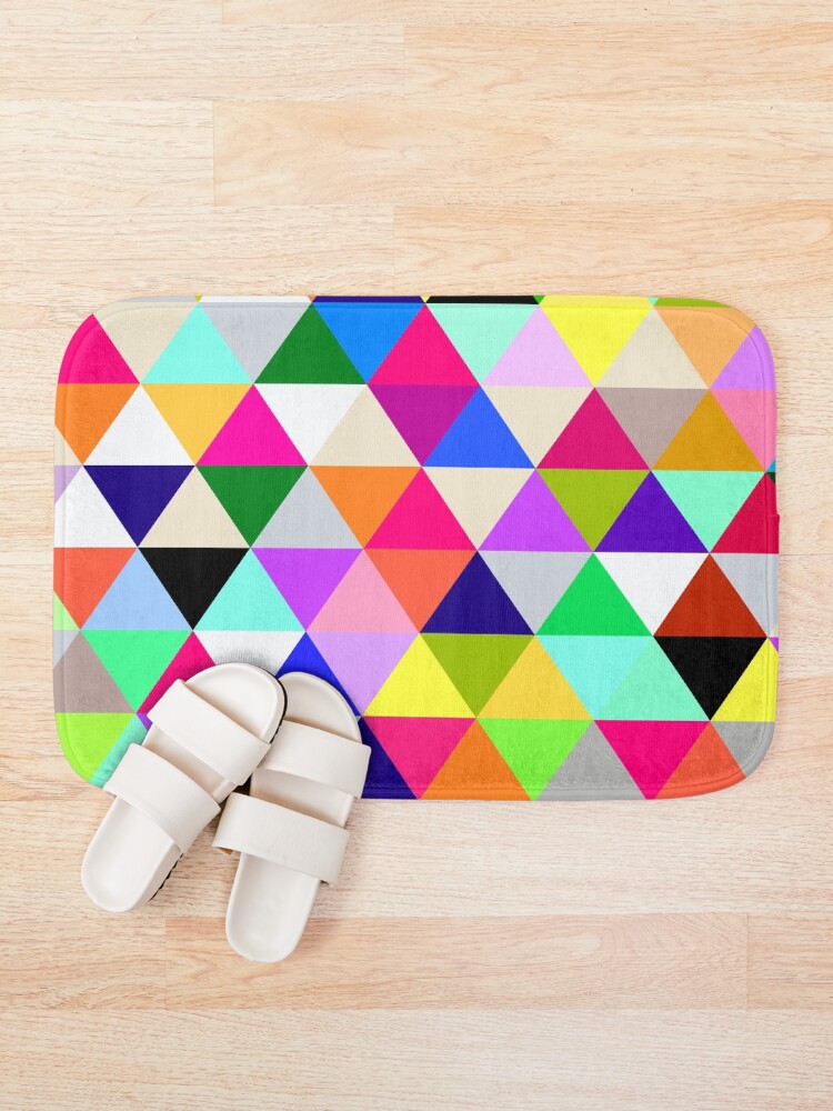 Thumbnail 1 of 6, Bath Mat, Patterns triangle color designed and sold by RazzArt.