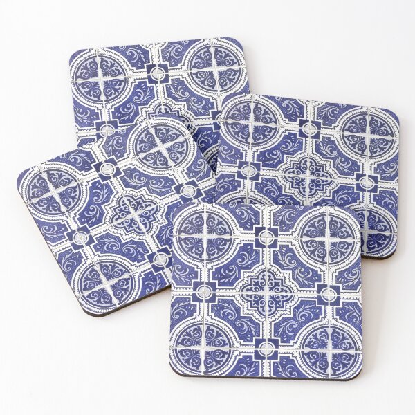 Item preview, Rustic Vintage Portuguese Tiles Pattern - Azulejo Blue and White  designed and sold by idovedesign.