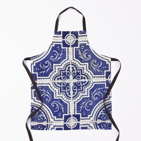 Item preview, Rustic Vintage Portuguese Tiles Pattern - Azulejo Blue and White  designed and sold by idovedesign.