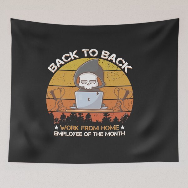 Item preview, Back To Back Work From Home Employee of The Month retro vintage style designed and sold by Dream-bubble.