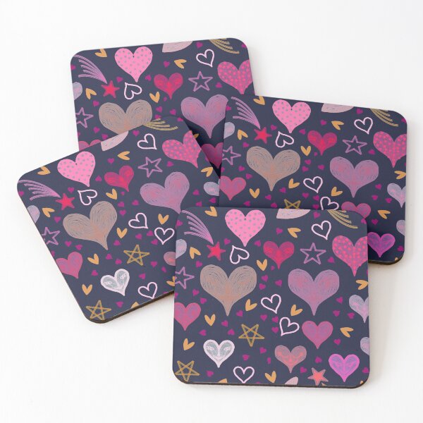 Item preview, Funny heart face, love hearts & shooting stars, sketch designed and sold by Melanie-Palmer.