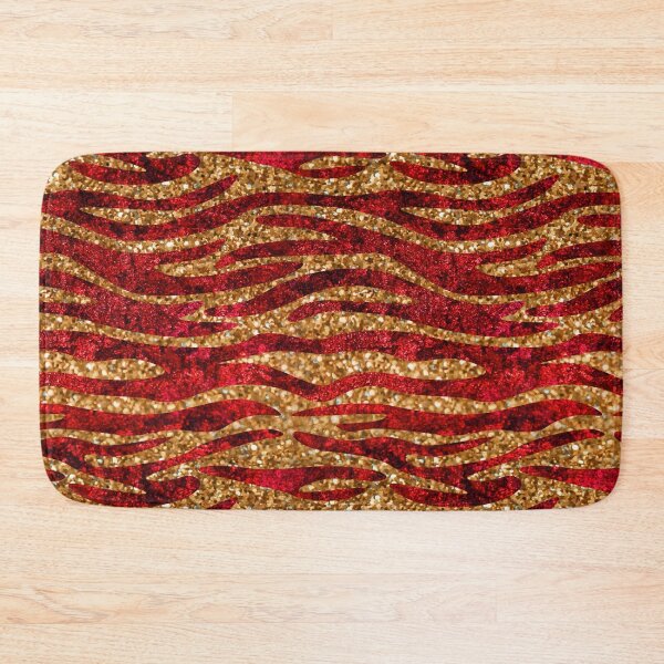 Item preview, Red gold Glitter Zebra pattern designed and sold by Printedarts.