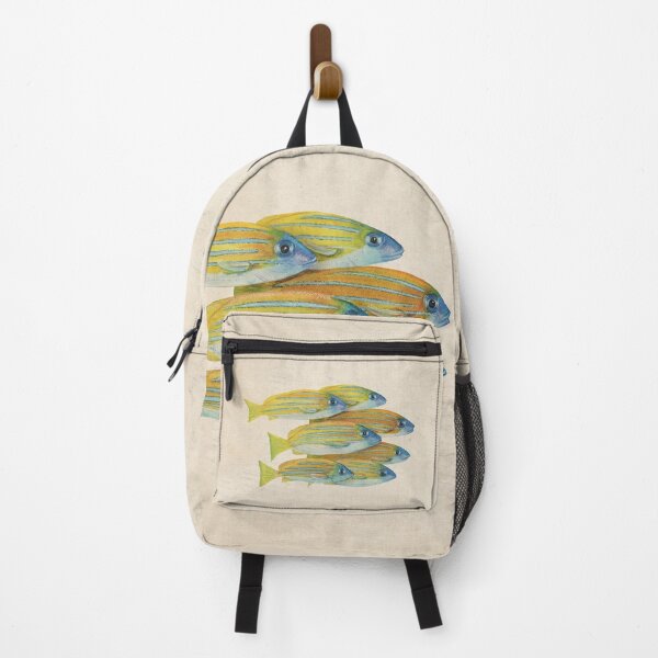 Item preview, Fish shoal yellow and blue watercolor designed and sold by Giana Tenius.