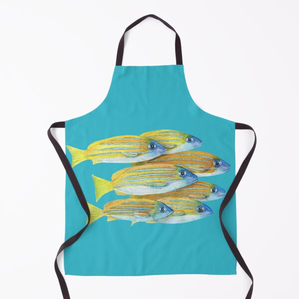 Item preview, Fish shoal yellow and blue watercolor designed and sold by Giana Tenius.