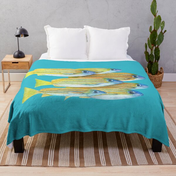 Item preview, Fish shoal yellow and blue watercolor designed and sold by Giana Tenius.