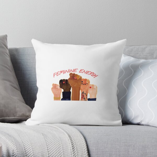 Feminine Energy Masks- Black Essential Mask Gift Throw Pillow