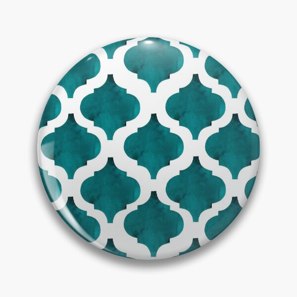 Item preview, Watercolor seamless quatrefoil pattern in turquoise  designed and sold by Bonheurem.
