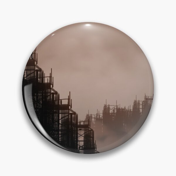 Item preview, Black And White Retro Futurism Smog Industrial Urban Refinery Landscape Sunset designed and sold by WillPowerApp.