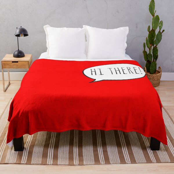 Item preview, Cheerful HI THERE! with white speech bubble on red designed and sold by Ofeefee.