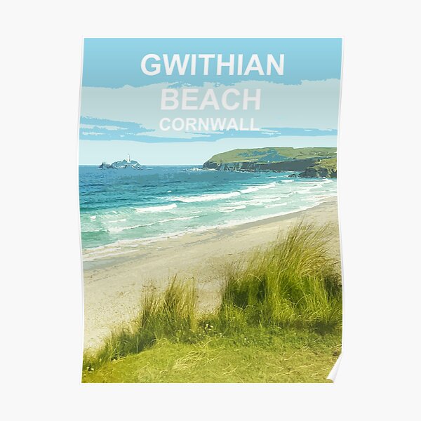 Gwithian Beach Cornwall UK Coast poster Poster