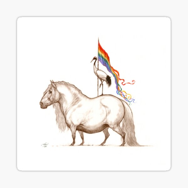 Pudgy Horse for Pride Sticker