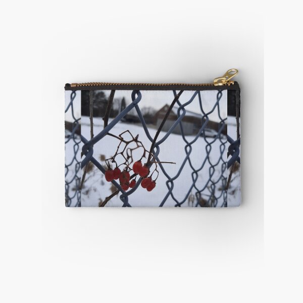 Item preview, Berries and Chain Link Fence in Winter designed and sold by 10pmCreations.