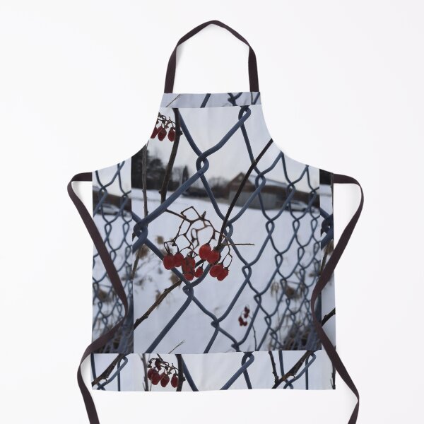 Item preview, Berries and Chain Link Fence in Winter designed and sold by 10pmCreations.