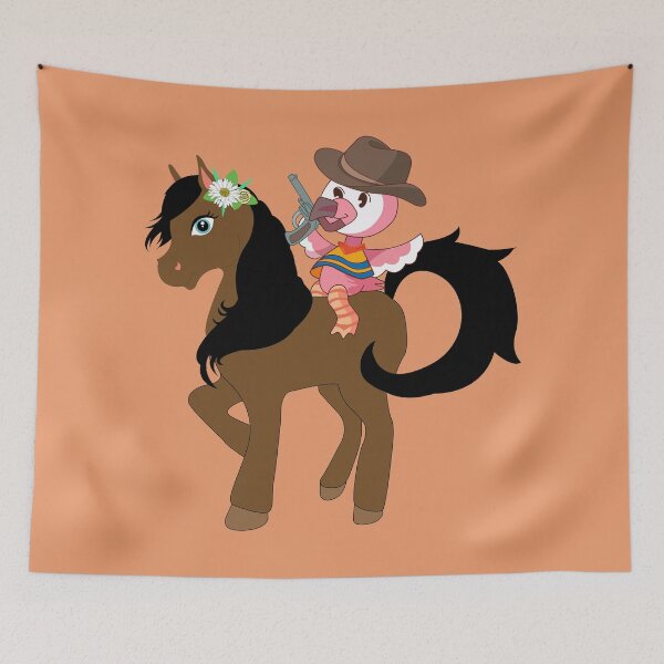 Item preview, Flamingo youtube Flamingo Plush cowboy flamingo bird  on a cute pony  horse,horse to meet you , cartoon cowboy, cute female pony designed and sold by SGS-.