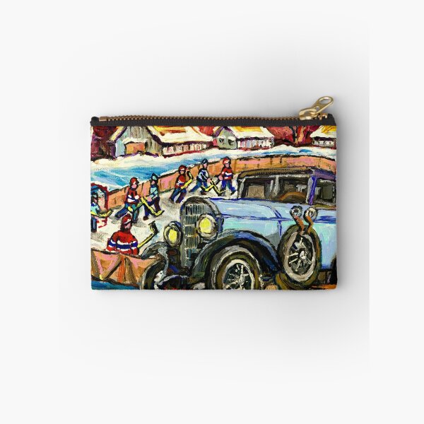Item preview, OUTDOOR RINK HOCKEY GAME MERCEDES BENZ ANTIQUE CAR CANADIAN LANDSCAPE CAROLE SPANDAU designed and sold by Carole  Spandau.
