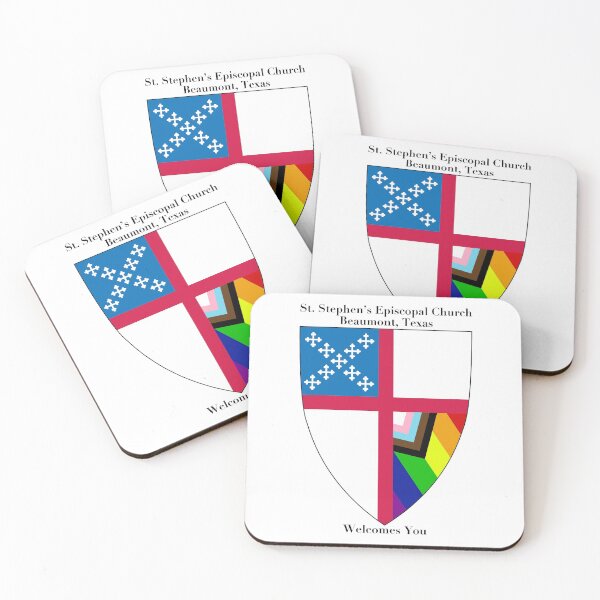 Item preview, St. Stephen's Episcopal Church - Beaumont, Texas Church Shield with Progressive Flag & Welcomes You 2 designed and sold by litmusician.