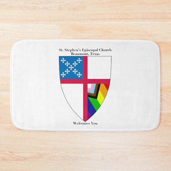 Item preview, St. Stephen's Episcopal Church - Beaumont, Texas Church Shield with Progressive Flag & Welcomes You 2 designed and sold by litmusician.