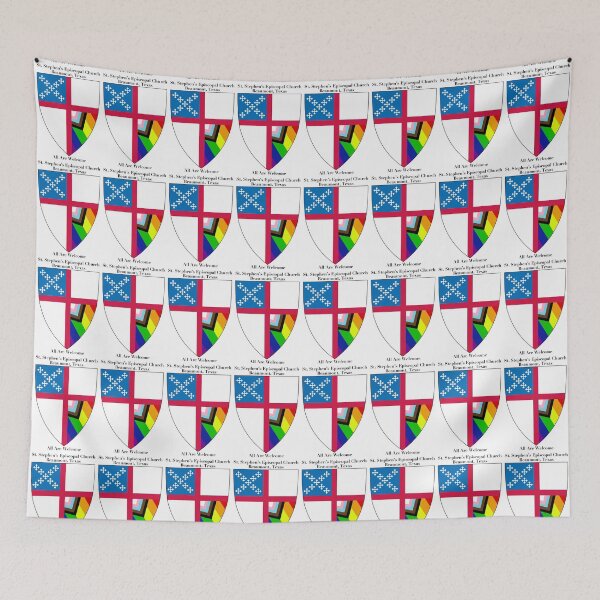 Item preview, St. Stephen's Episcopal Church - Beaumont, Texas Church Shield with Progressive Flag & All Are Welcome 3 designed and sold by litmusician.