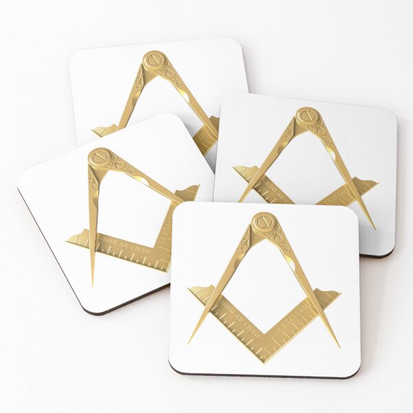 Item preview, Freemason Gold Square & Compass White Background Masonic designed and sold by MasterMasonMade.