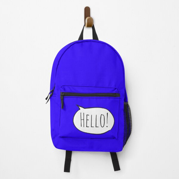 Item preview, Cheerful HELLO! with white speech bubble on blue designed and sold by Ofeefee.