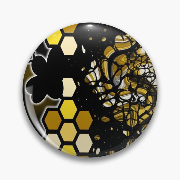 Item preview, Bee Curious, digital fluid pour with cells designed and sold by MayGreenAbgrall.
