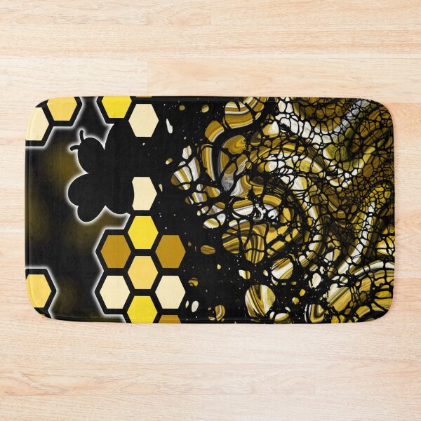 Item preview, Bee Curious, digital fluid pour with cells designed and sold by MayGreenAbgrall.