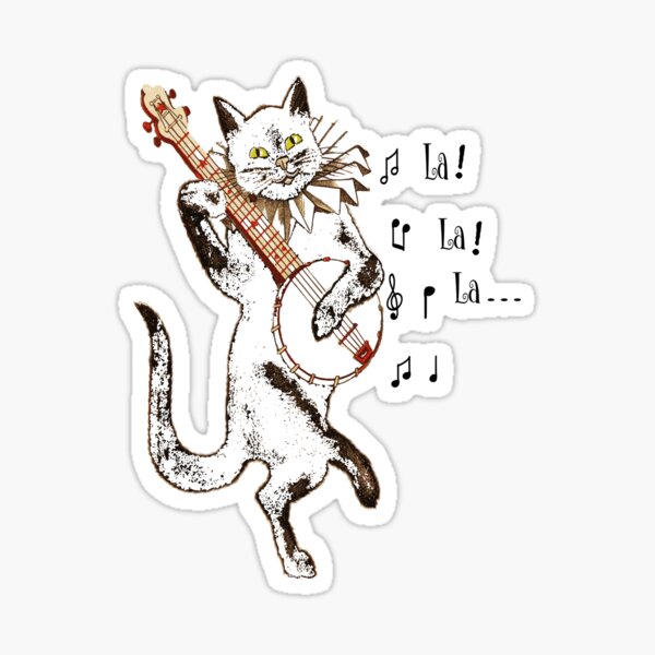 Item preview, Cat playing banjo designed and sold by SOUFIK.