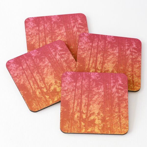 Item preview, Photograph of a forest, edited in different shades of red designed and sold by Pelikancrazy.