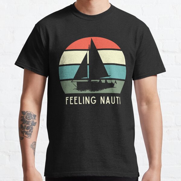  Womens Sailing Shirt Feeling Nauti Naughty Funny Pun Anchor  Gift V-Neck T-Shirt : Clothing, Shoes & Jewelry