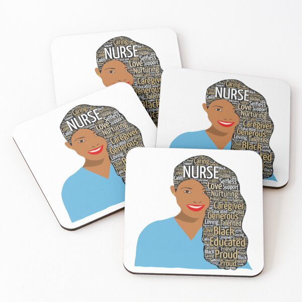 Item preview, Black or African American Nurse Words in Afro Hair designed and sold by blackartmatters.
