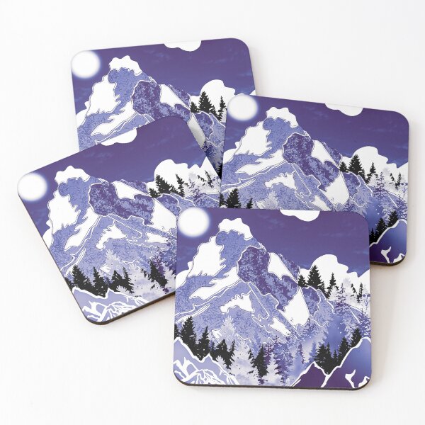 Item preview, Pale moonlight on purple mountains designed and sold by Catherine  Milchard.