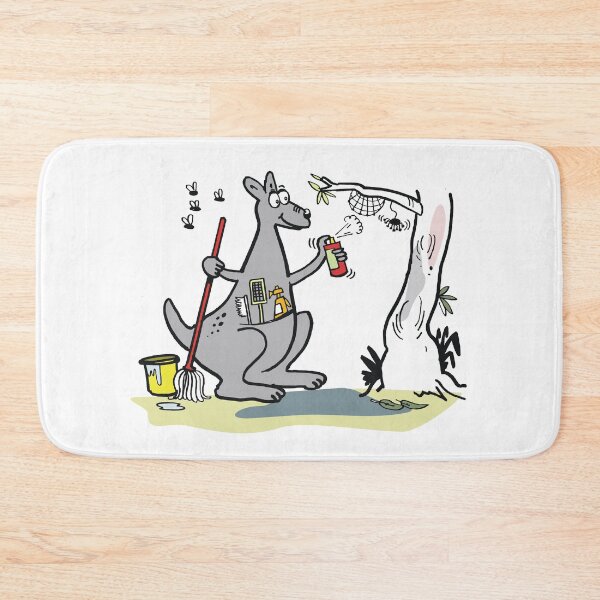 Item preview, Cute cartoon kangaroo spring cleaning with mop and bucket designed and sold by Al Benge.