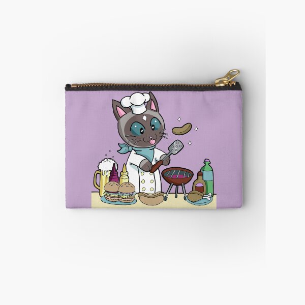 Item preview, Cute Kawaii Siamese BBQ Cat designed and sold by inkandpink.