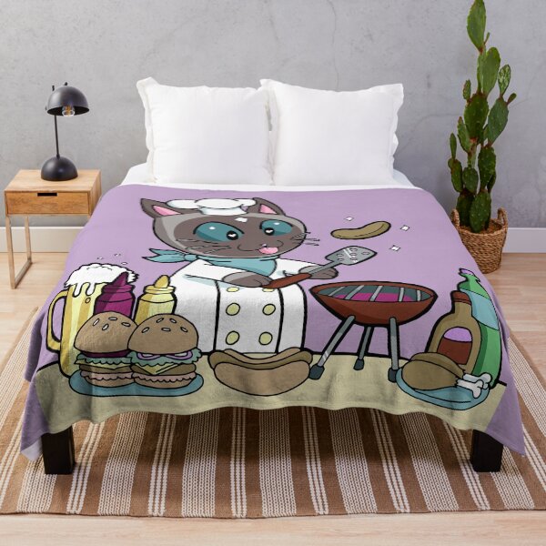 Item preview, Cute Kawaii Siamese BBQ Cat designed and sold by inkandpink.