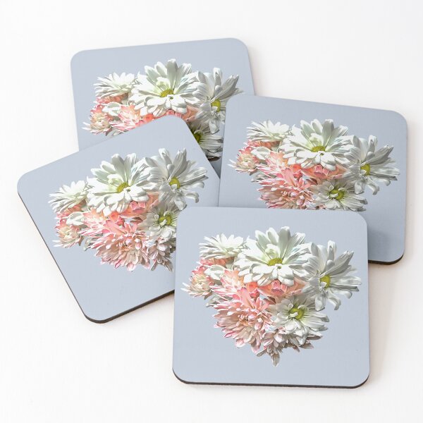 Item preview, Daisies and Pink Chrysanthemums Heart designed and sold by Susan Savad.