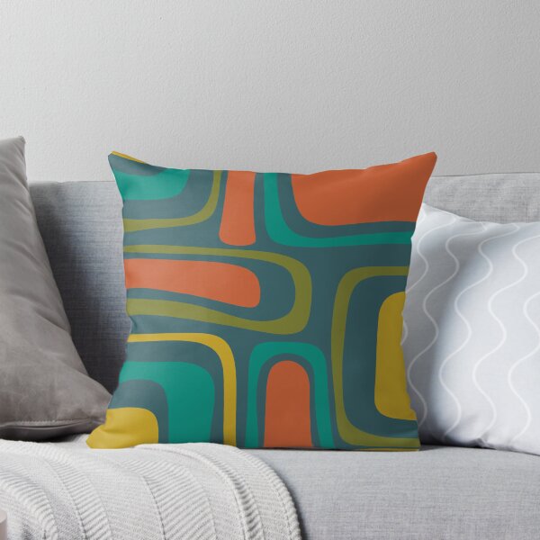 Item preview, Palm Springs Retro Midcentury Modern Abstract Pattern in Mid Mod Orange, Olive, Teal, and Mustard designed and sold by kierkegaard.