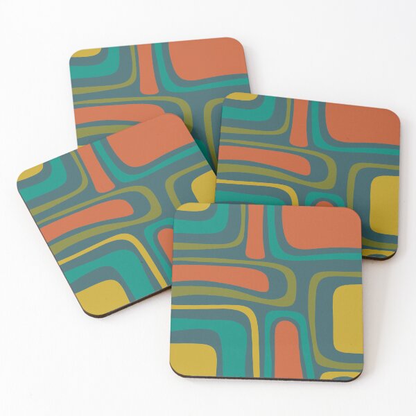 Item preview, Palm Springs Retro Midcentury Modern Abstract Pattern in Mid Mod Orange, Olive, Teal, and Mustard designed and sold by kierkegaard.