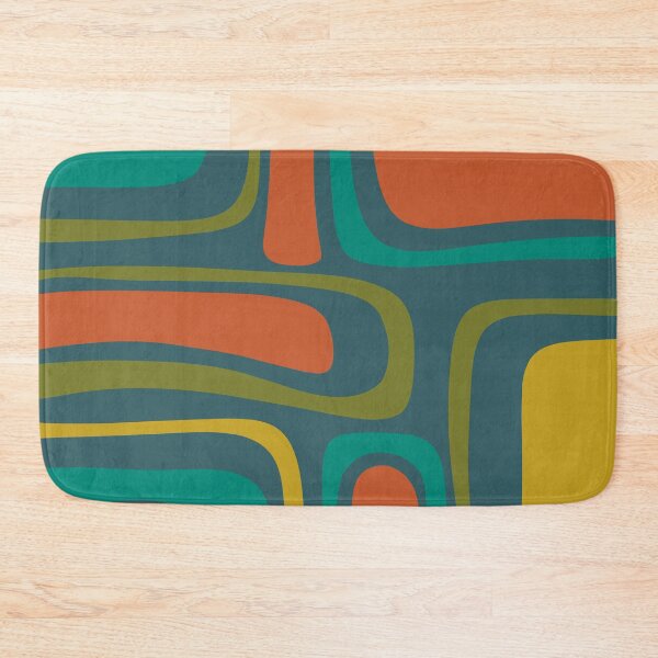 Item preview, Palm Springs Retro Midcentury Modern Abstract Pattern in Mid Mod Orange, Olive, Teal, and Mustard designed and sold by kierkegaard.