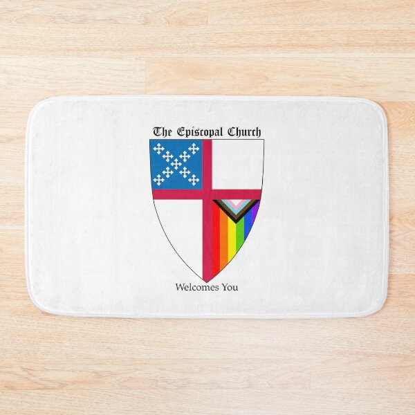 Item preview, Episcopal Church Shield with Progressive Pride Flag Vertical Rainbow - Welcomes You 1 designed and sold by litmusician.