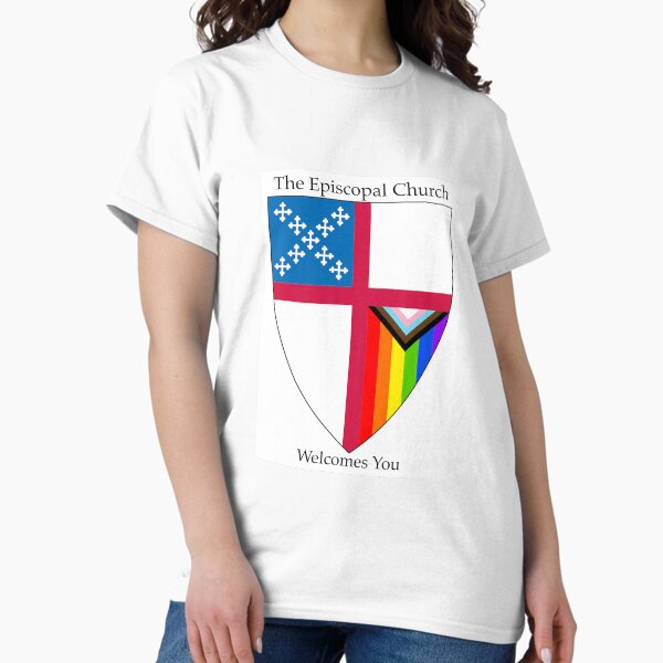 Item preview, Episcopal Church Shield with Progressive Pride Flag Vertical Rainbow - Welcomes You 2 designed and sold by litmusician.