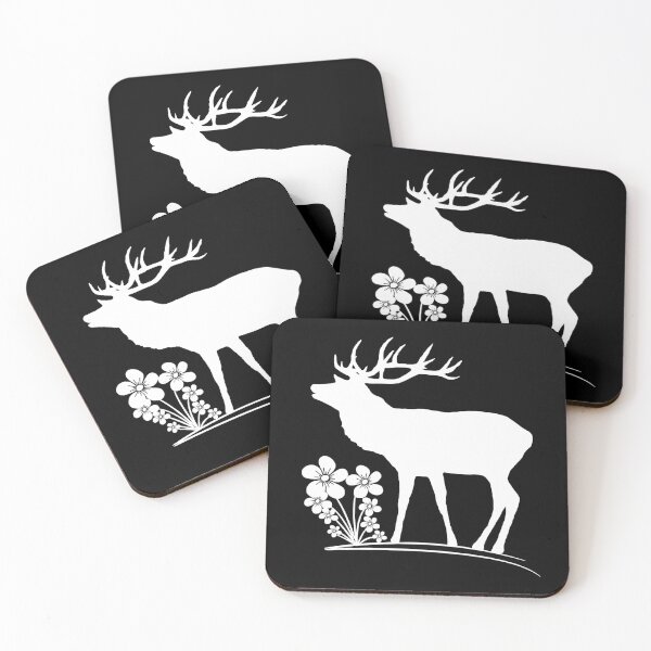 Item preview, wild deer with flowers, animals, deer, deer designed and sold by rhnaturestyles.