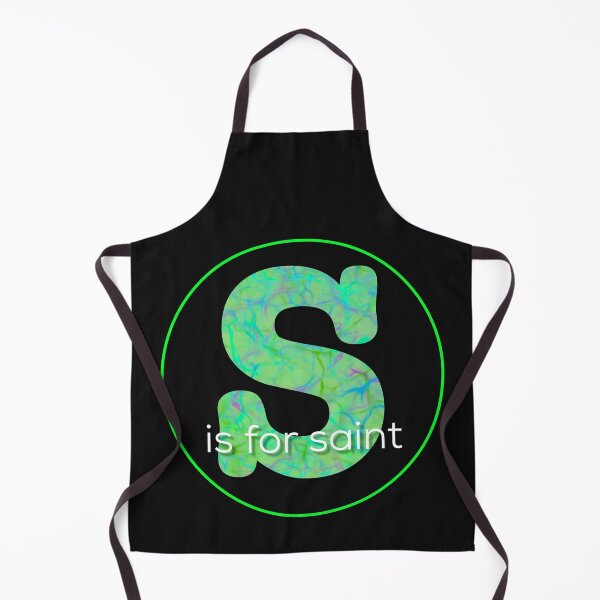 Item preview, Green letter ‘S is for saint’ fun monogram designed and sold by AMSonArt.
