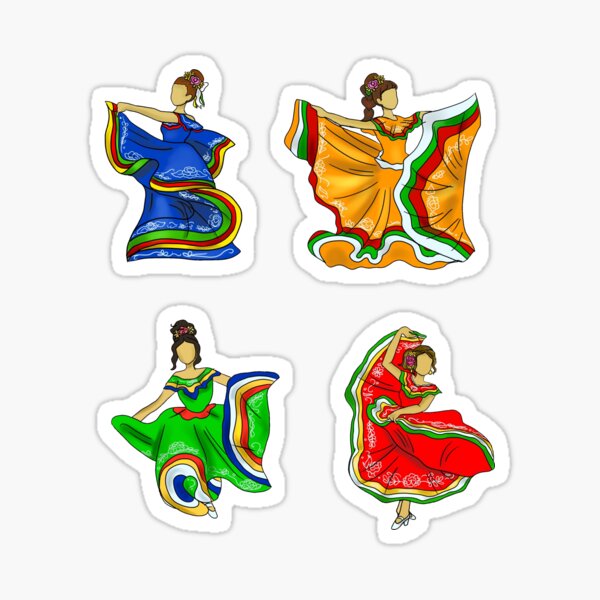 Item preview, 4 Traditional Mexican Dancers designed and sold by MarielaArtShop.