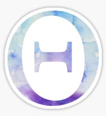 Theta Blue Watercolor Letter Sticker