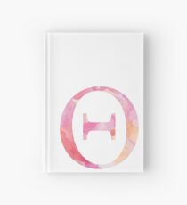 Theta Pink Watercolor Letter Hardcover Journal