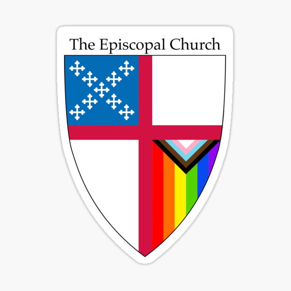 Item preview, Episcopal Church Shield with Progressive Pride Flag Vertical Rainbow PNG Cut Out 1 designed and sold by litmusician.